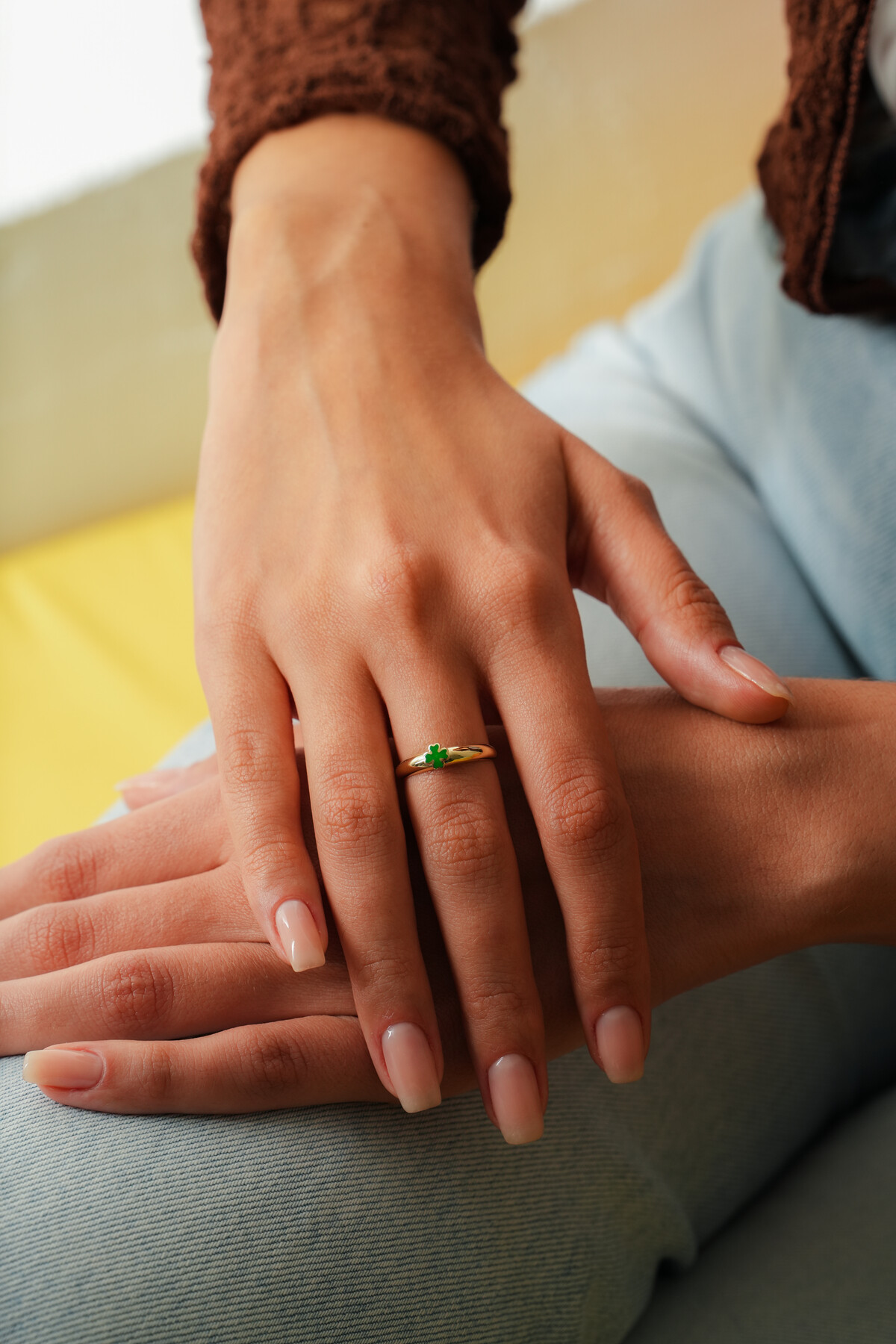 14 Ayar Altın Yonca Yüzük