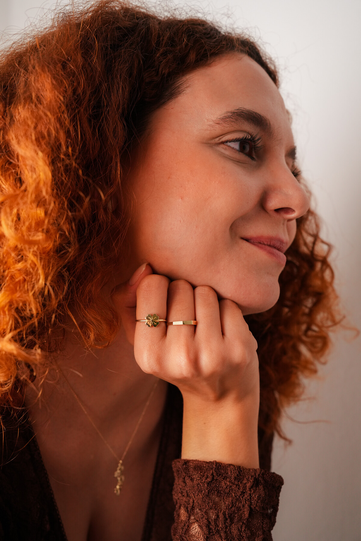 14 Ayar Altın Yonca Yüzük