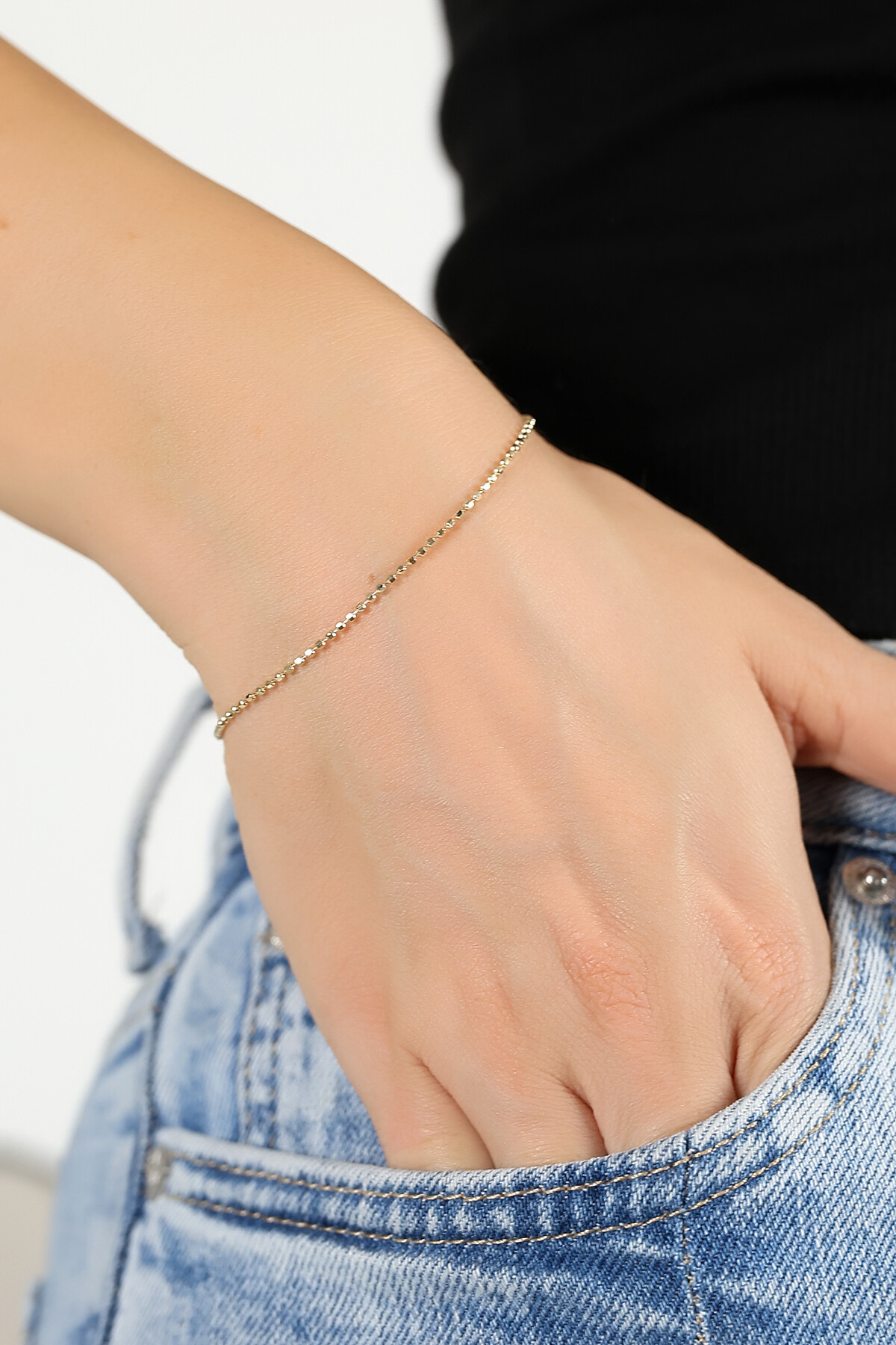 14 Ayar Altın Zarif Dorika Bileklik