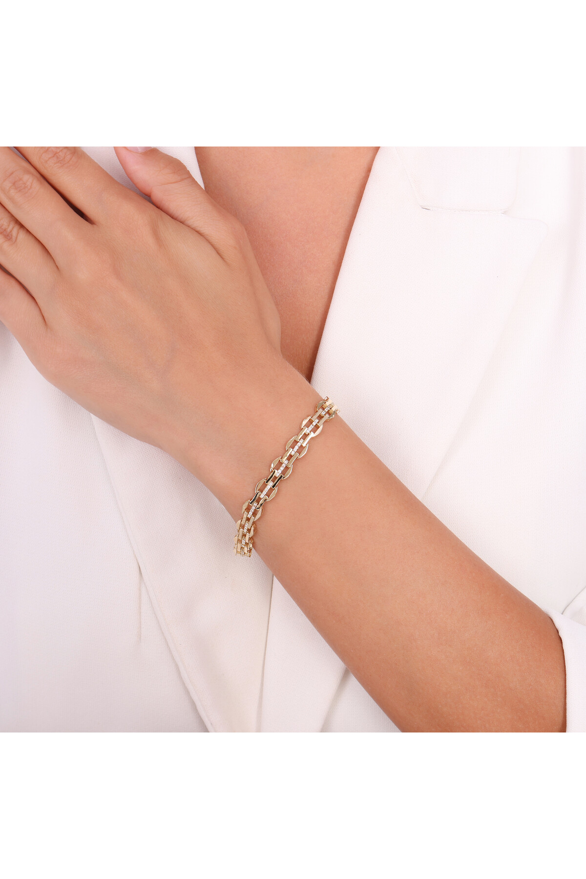 14 Ayar Altın Zincir Bileklik