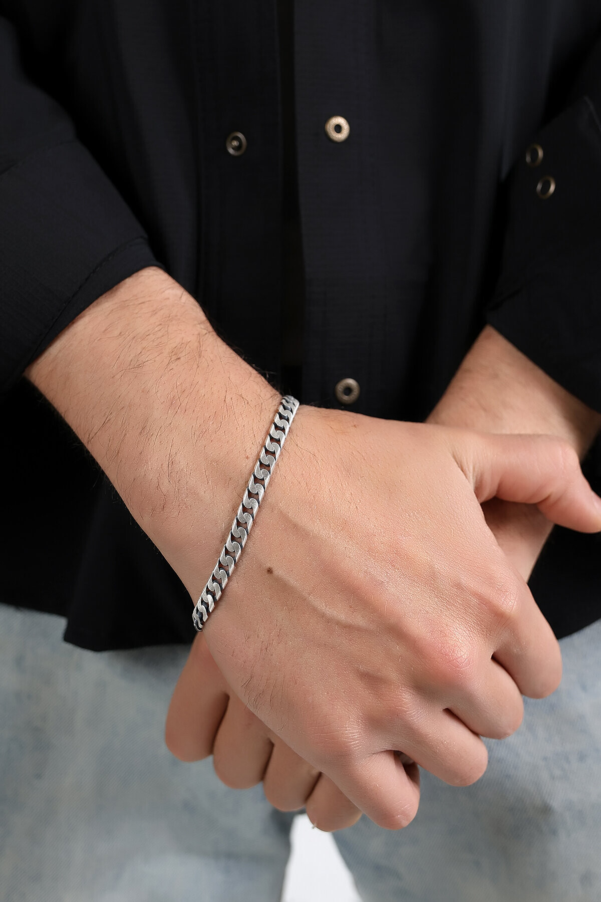 Gümüş 12mm Gurmet Erkek Bileklik