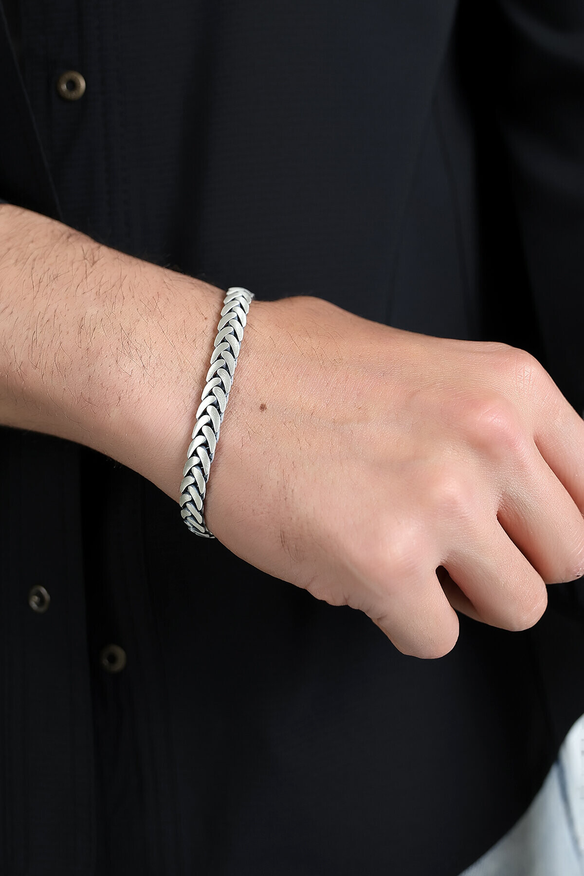 Gümüş Aslan Kilitli Erkek Bileklik