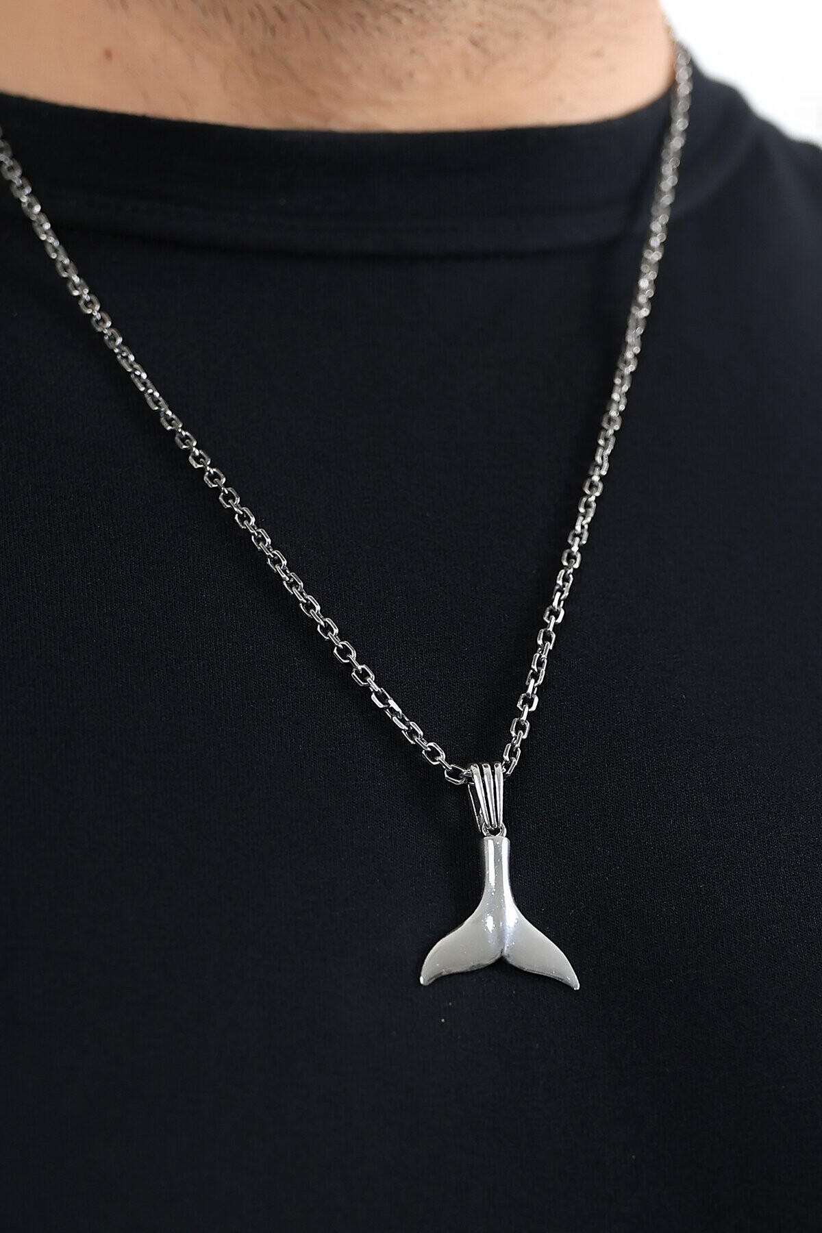 Gümüş Balık Kuyruğu Figür Kolye Ucu 