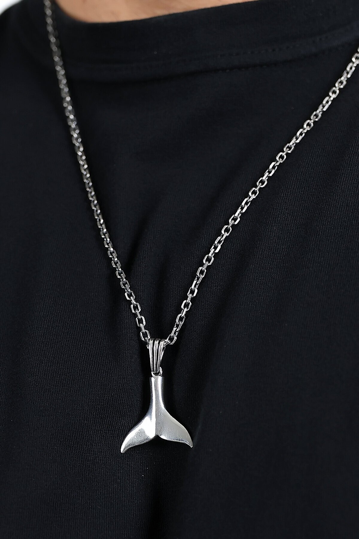 Gümüş Balık Kuyruğu Figür Kolye Ucu 