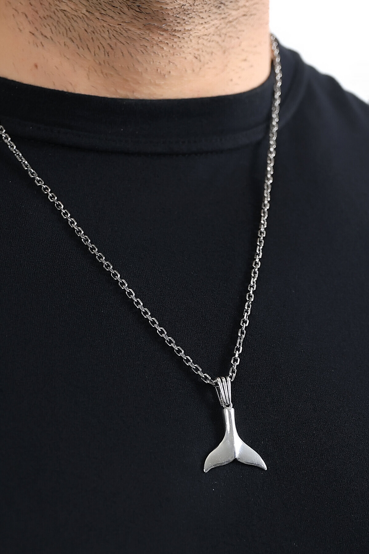 Gümüş Balık Kuyruğu Figür Kolye Ucu 