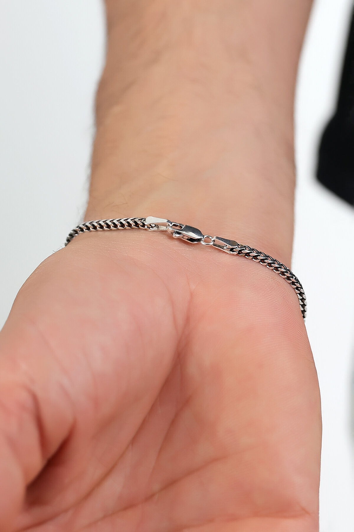 Gümüş Başak Örgü Erkek Bileklik