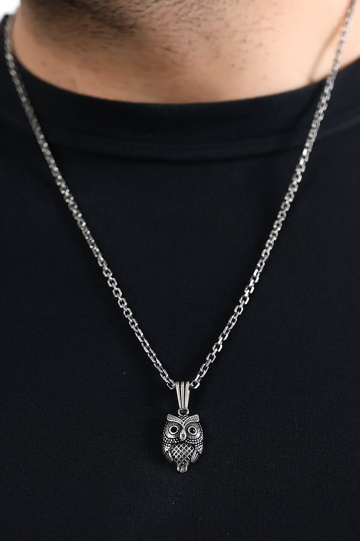 Gümüş Baykuş Kolye Ucu 