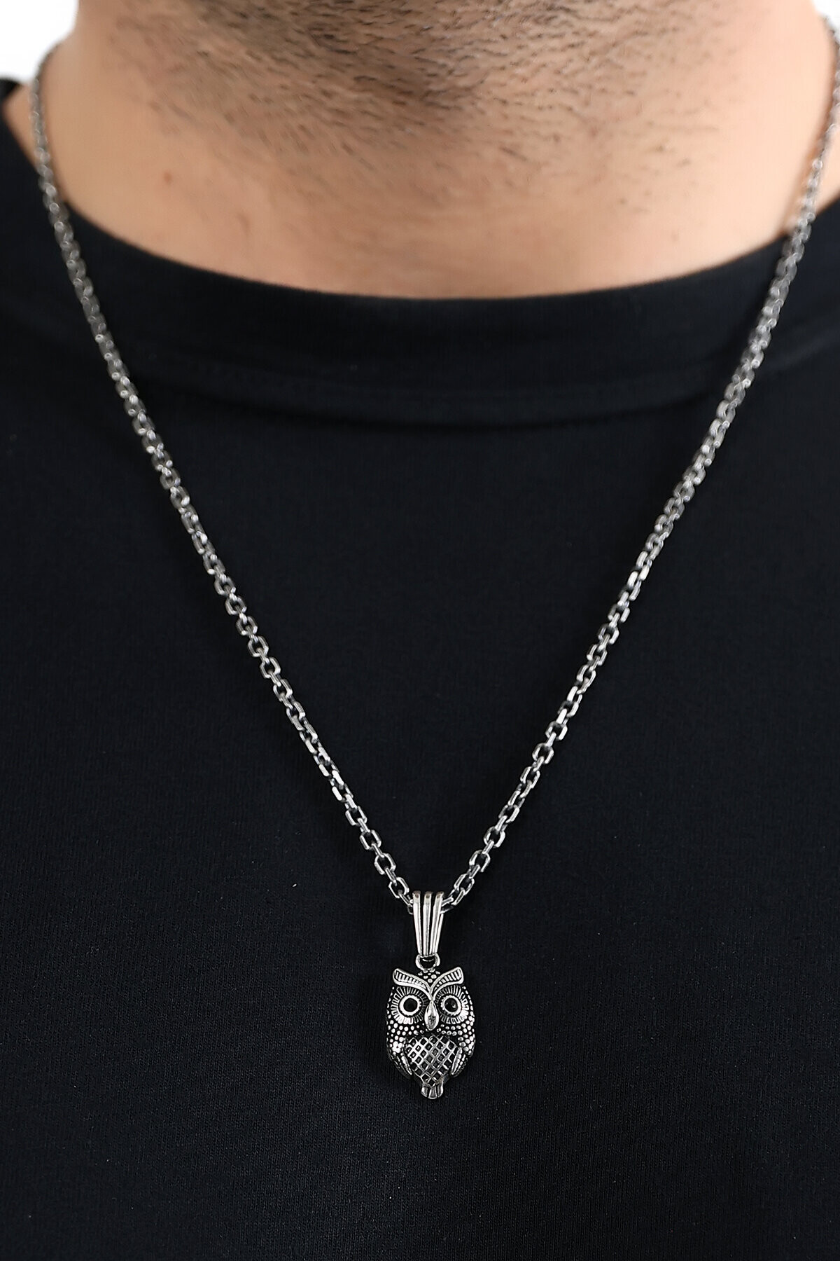 Gümüş Baykuş Kolye Ucu 