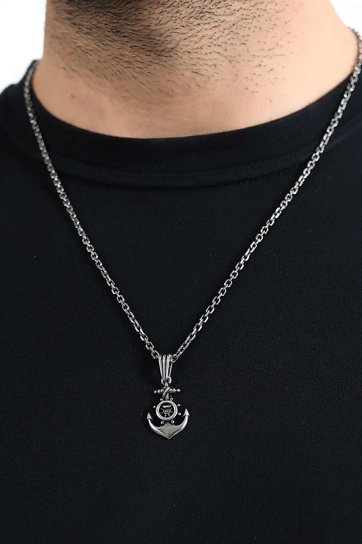 Gümüş Deniz Çapası Kolye Ucu 