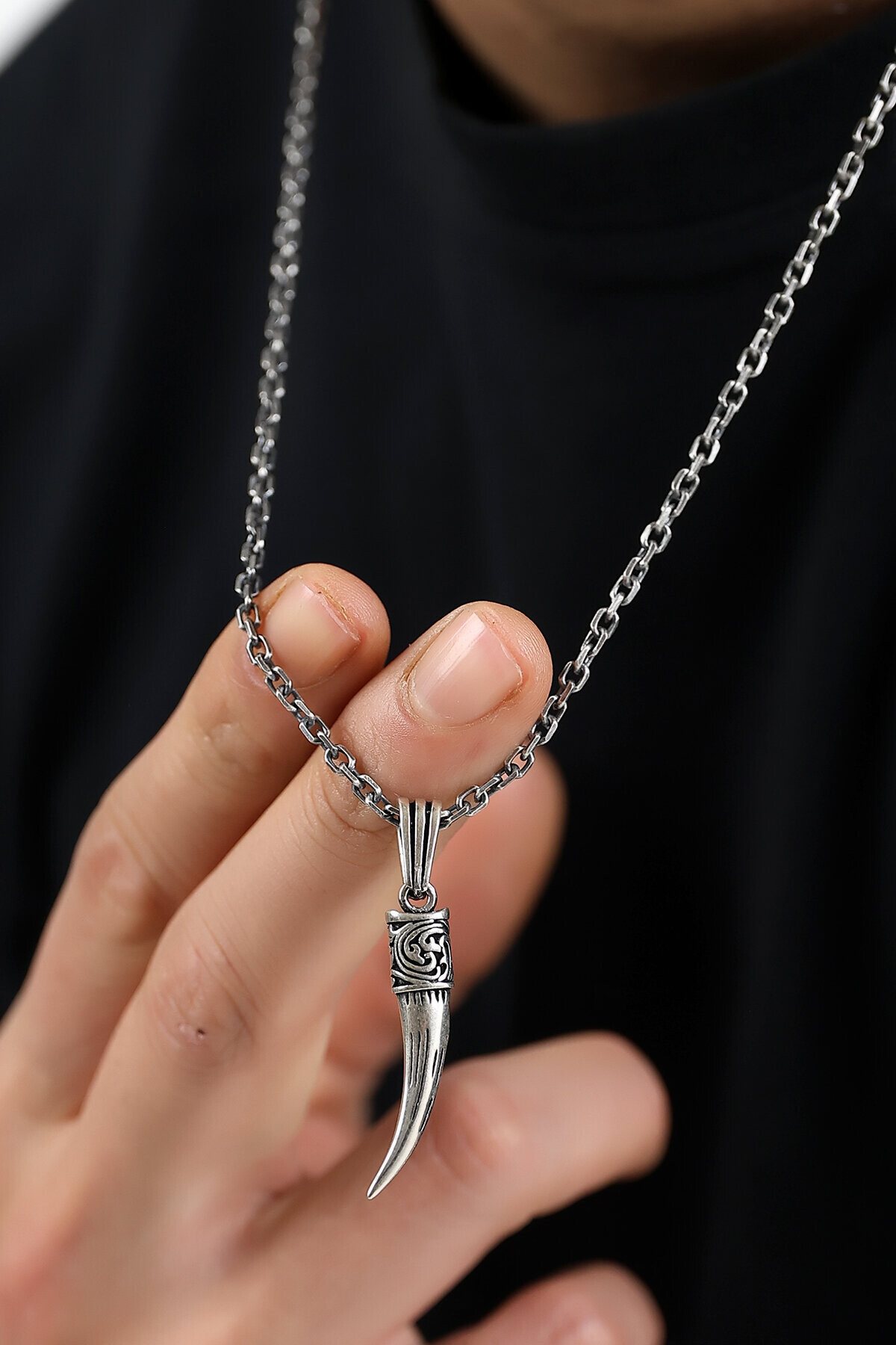 Gümüş Fil Dişi Kolye Ucu 