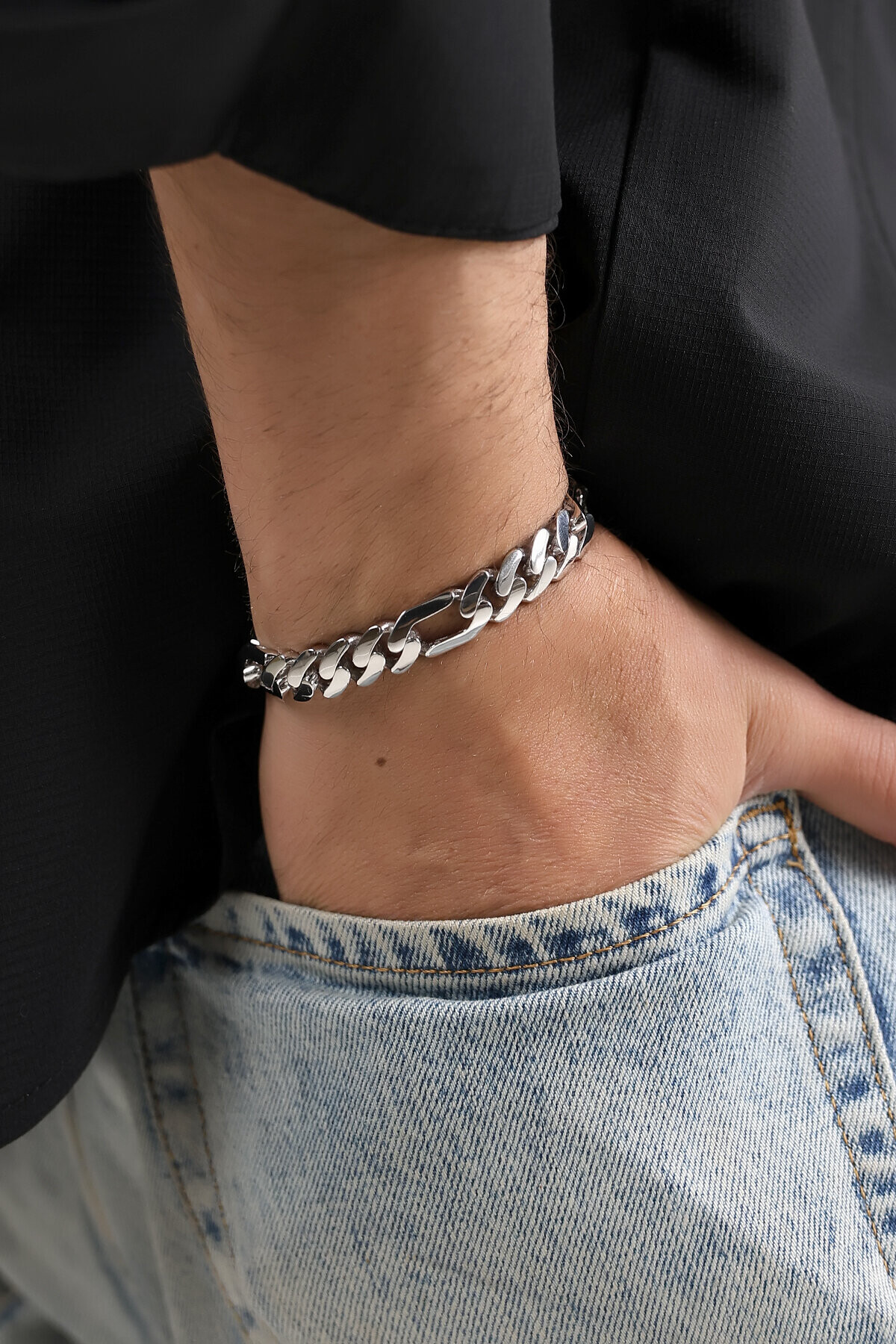 Gümüş Gurmet Figaro Unisex Bileklik