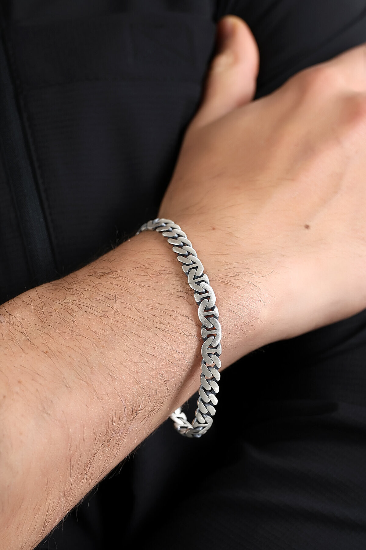 Gümüş Gurmetli Çapa Erkek Bileklik