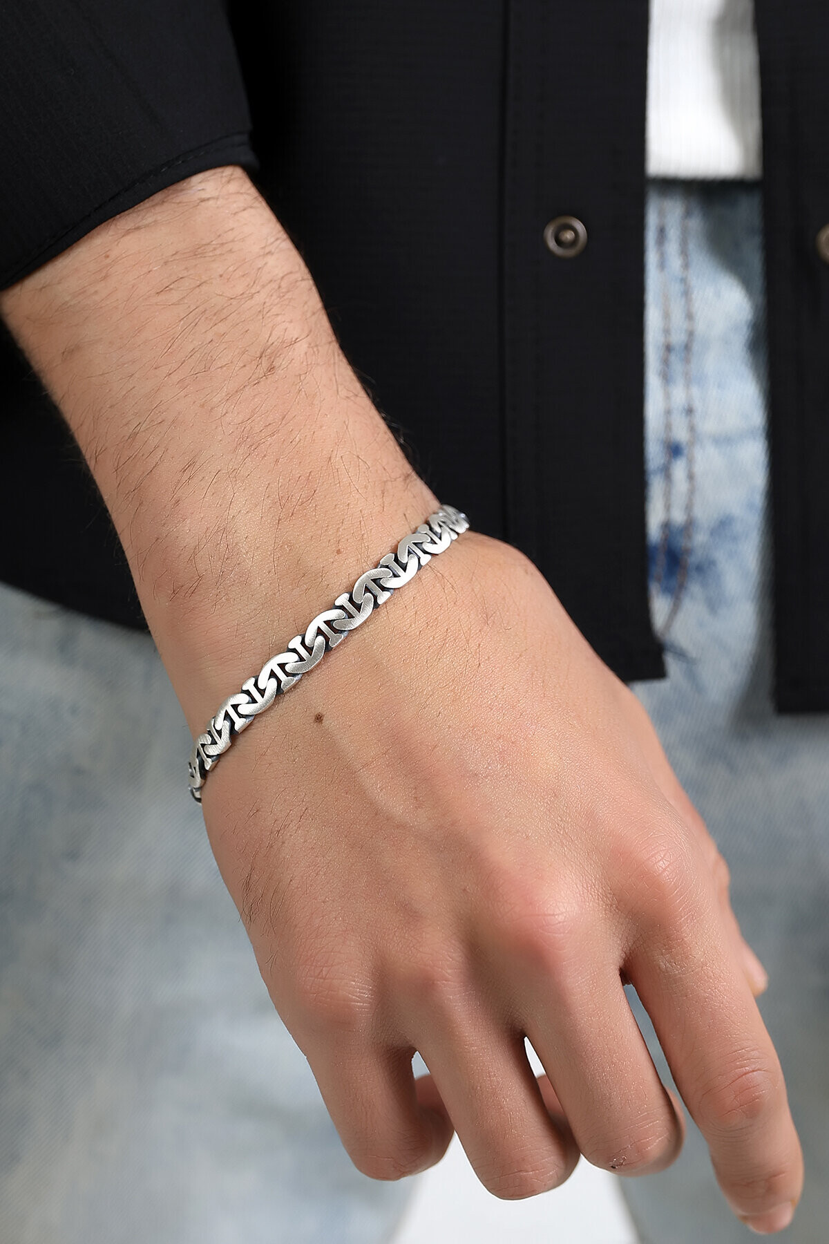 Gümüş İtalyan Çapa Model Erkek Bileklik