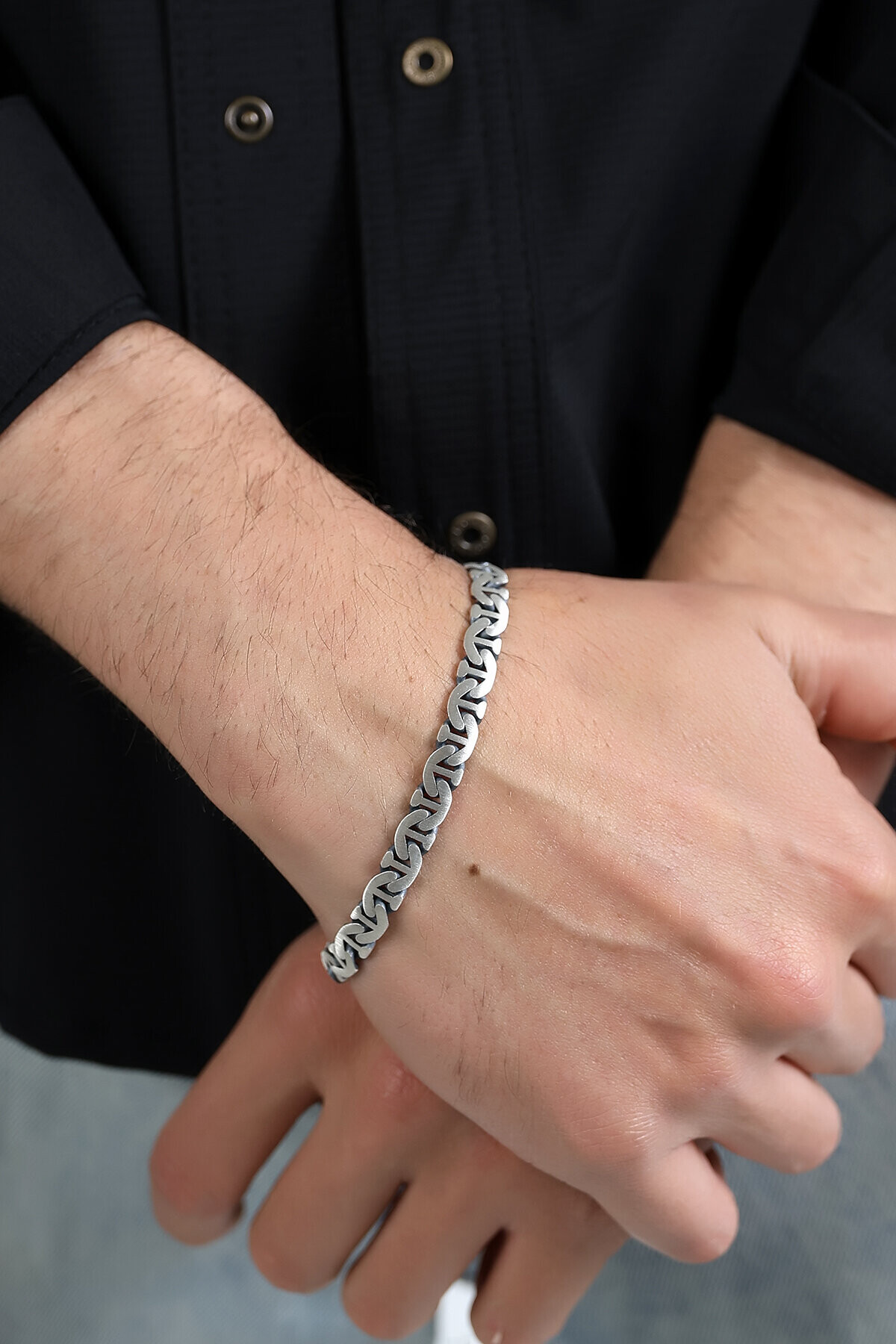 Gümüş İtalyan Çapa Model Erkek Bileklik