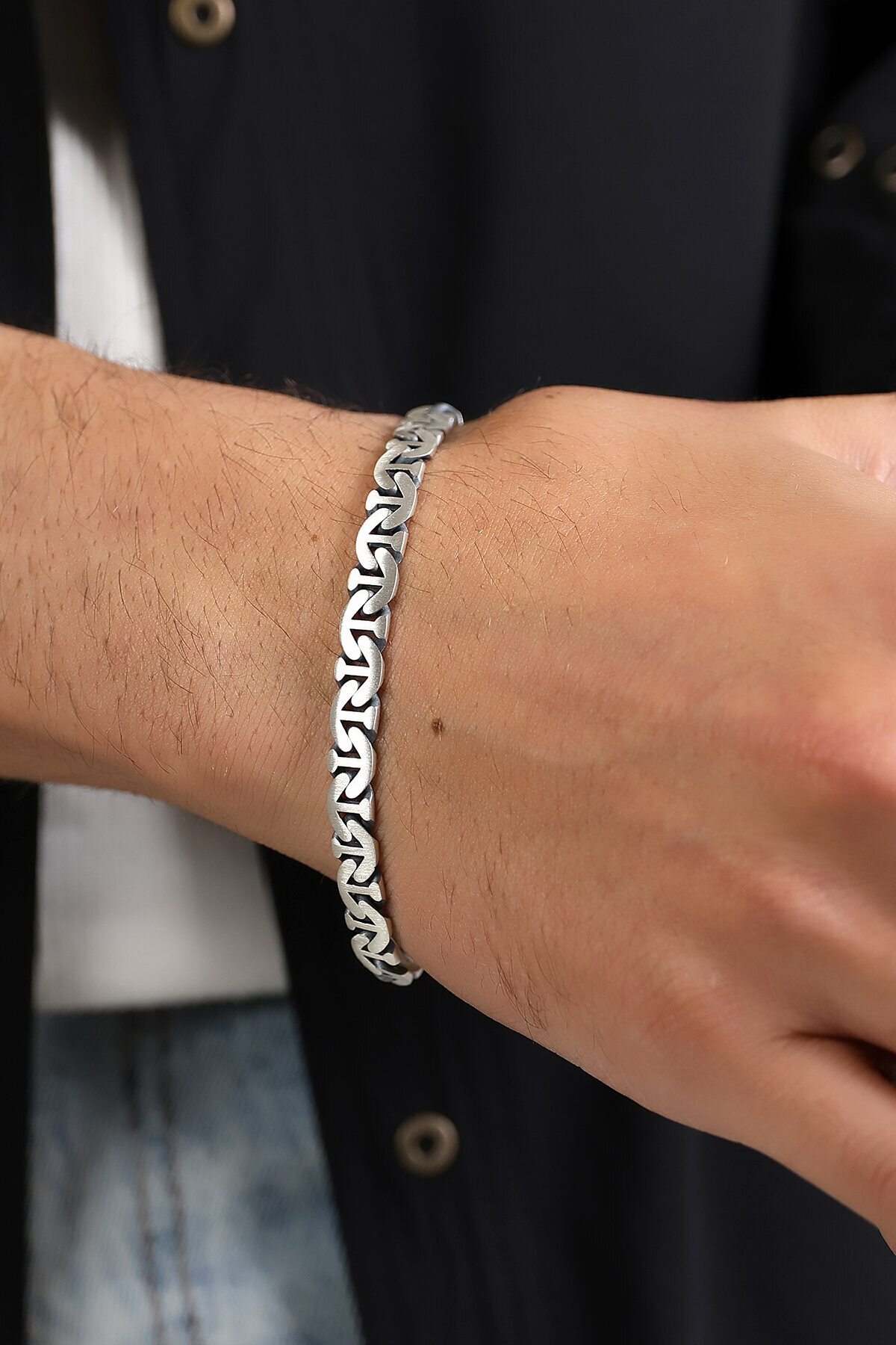 Gümüş İtalyan Çapa Model Erkek Bileklik