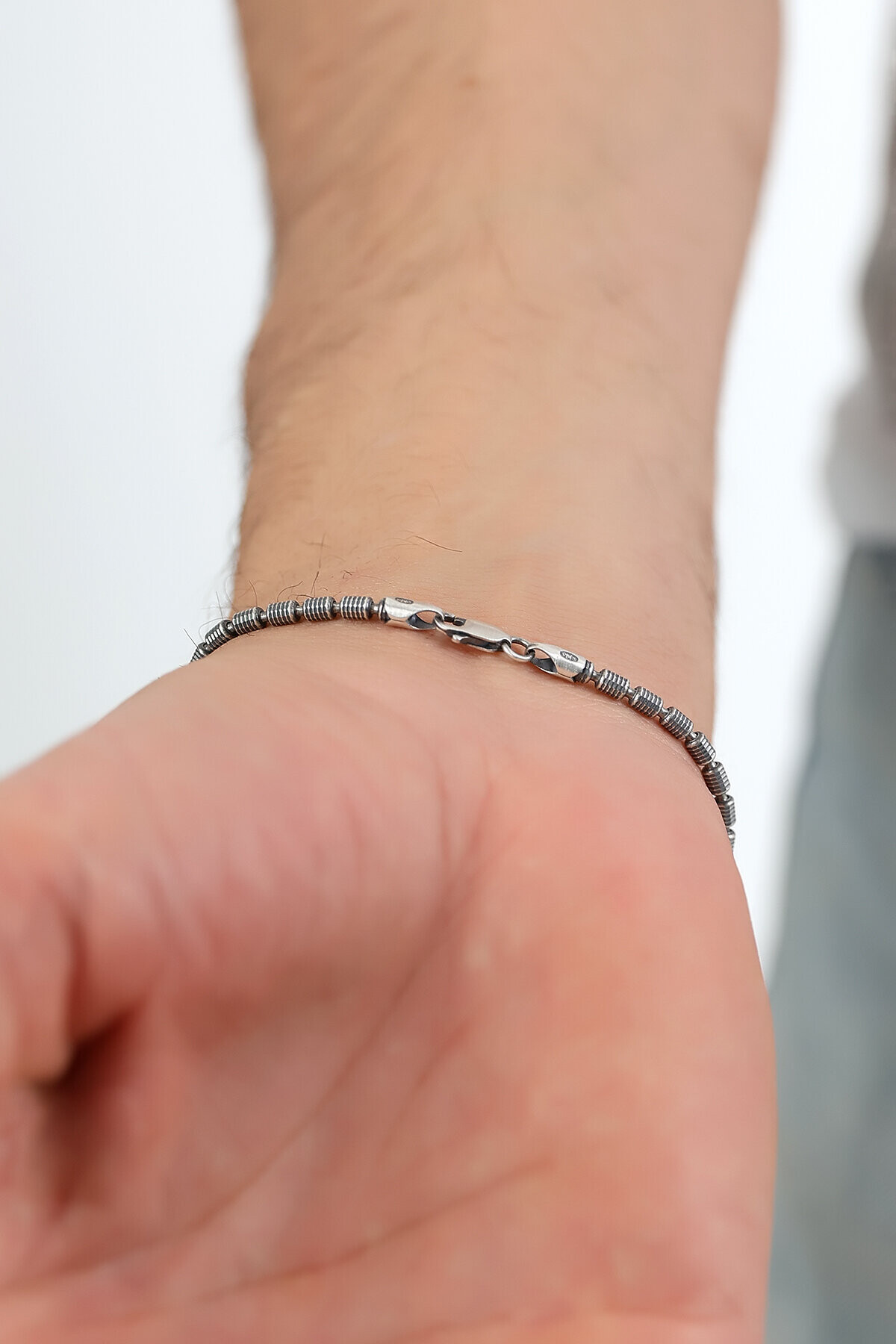 Gümüş İtalyan Kalemli Oksitli Unisex Bileklik