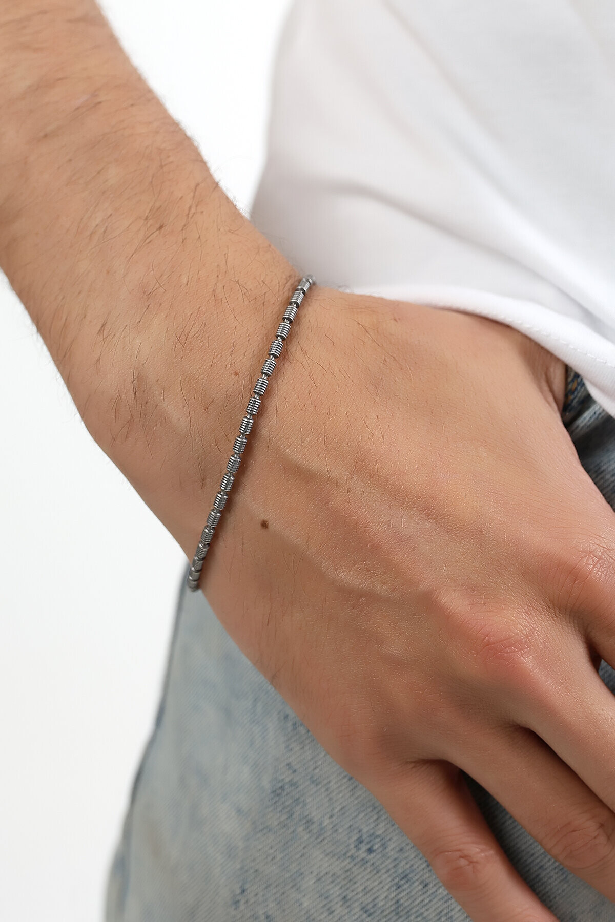 Gümüş İtalyan Kalemli Oksitli Unisex Bileklik