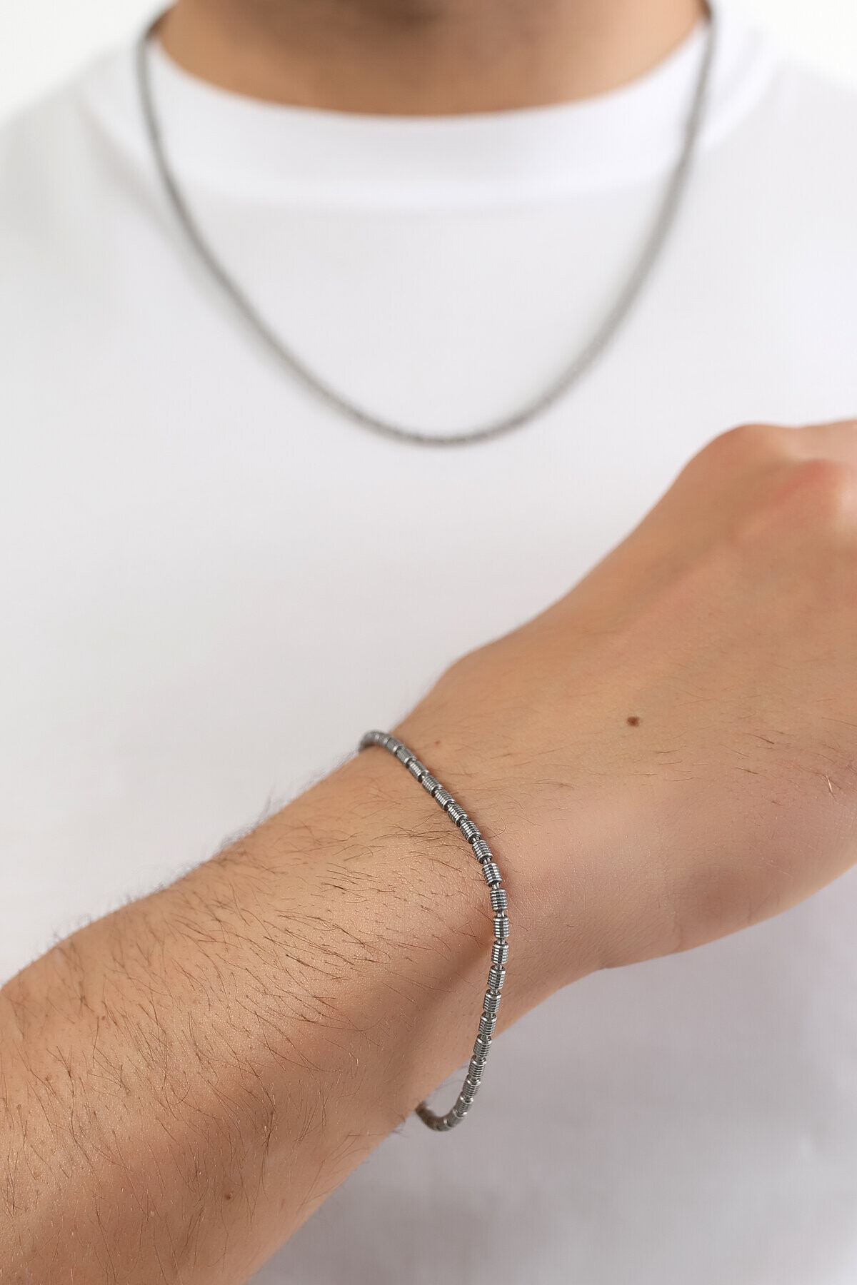 Gümüş İtalyan Kalemli Oksitli Unisex Bileklik