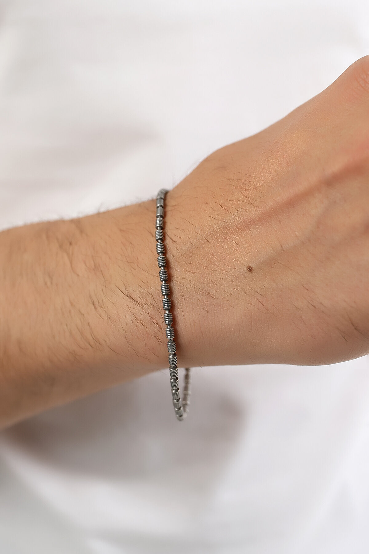 Gümüş İtalyan Kalemli Oksitli Unisex Bileklik