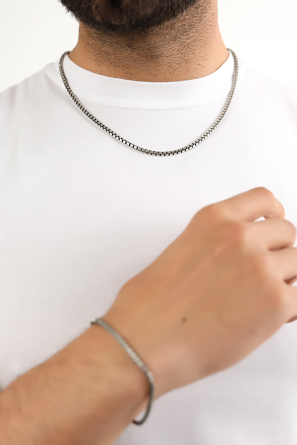 Gümüş İtalyan Küp Zincir Kolye 