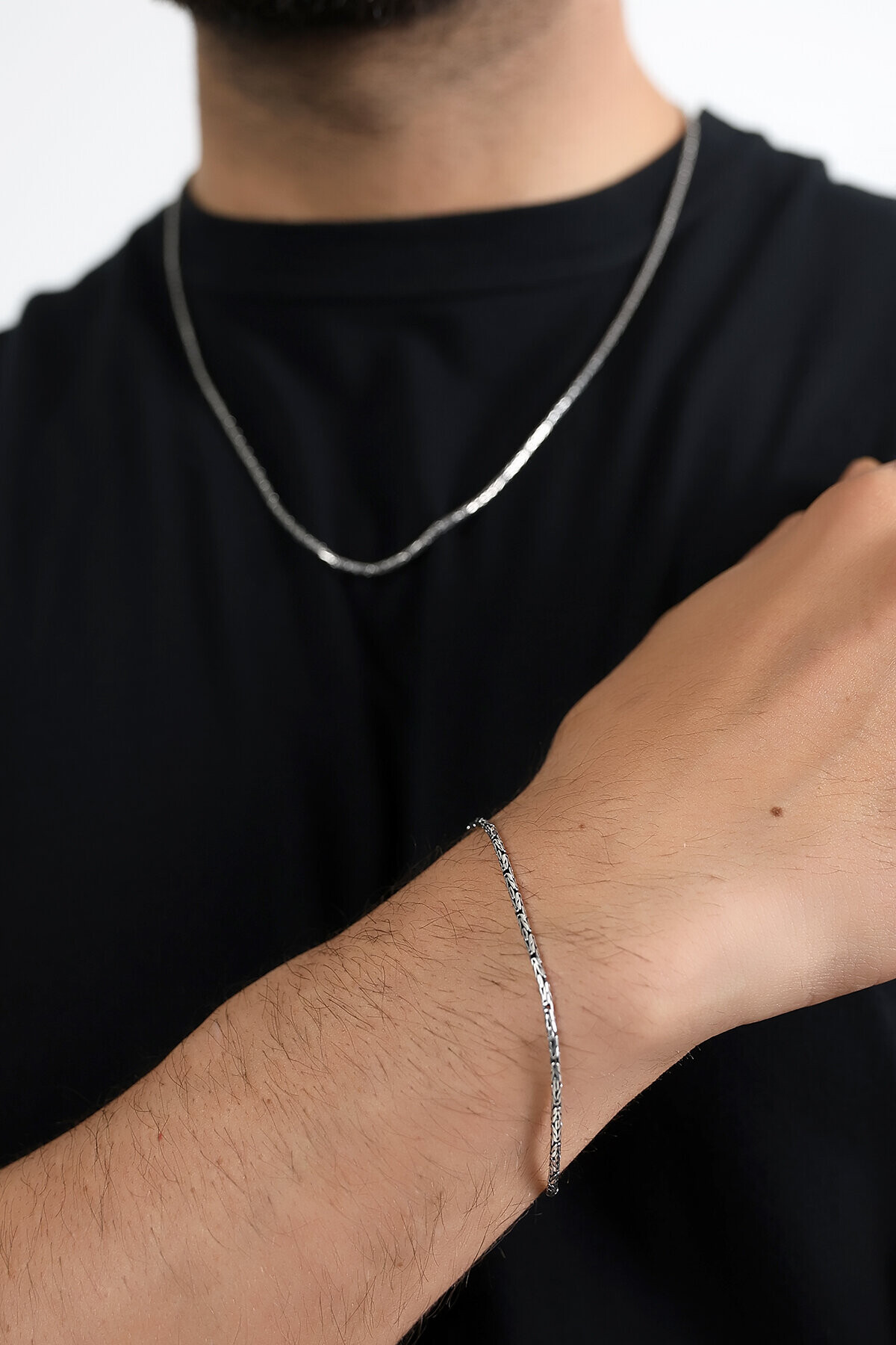 Gümüş İtalyan Light Kral Zincir Bileklik