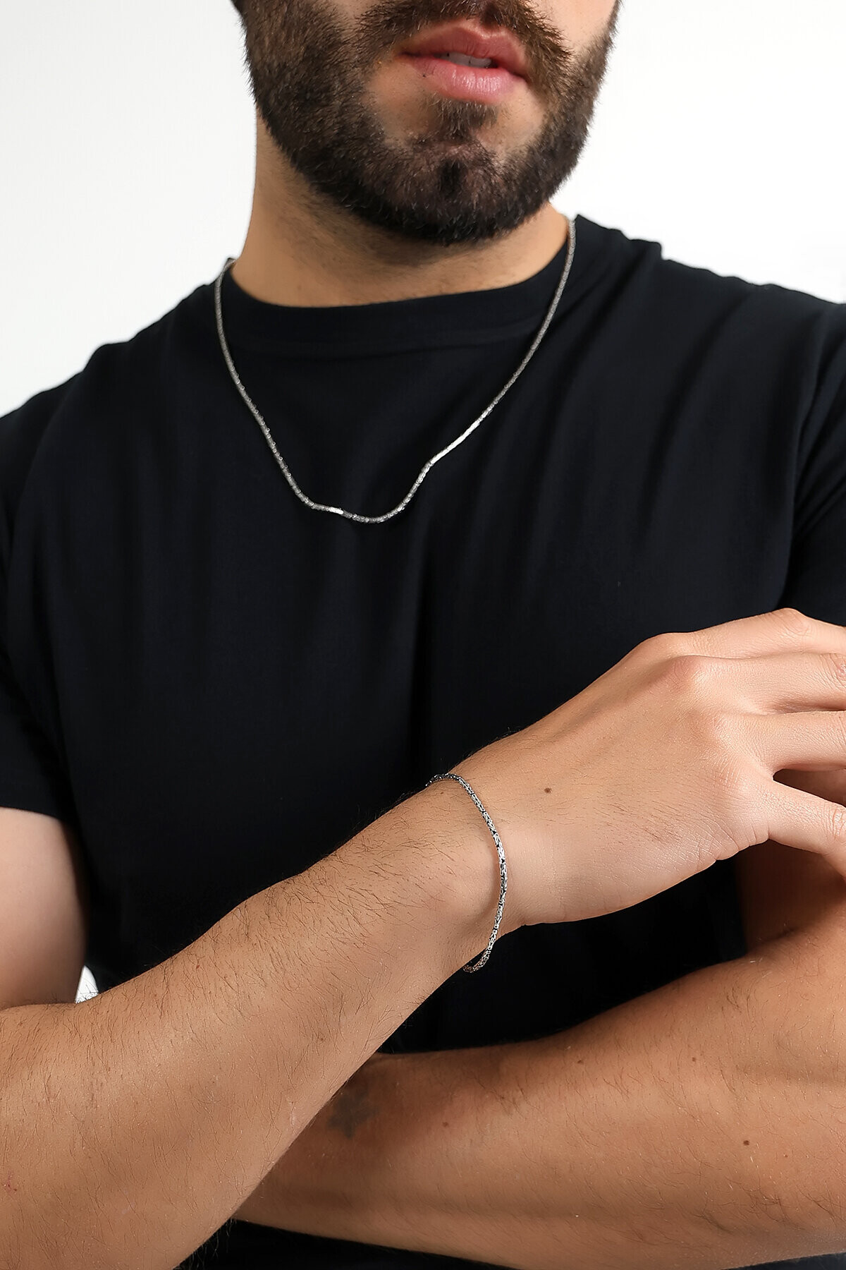 Gümüş İtalyan Light Kral Zincir Bileklik