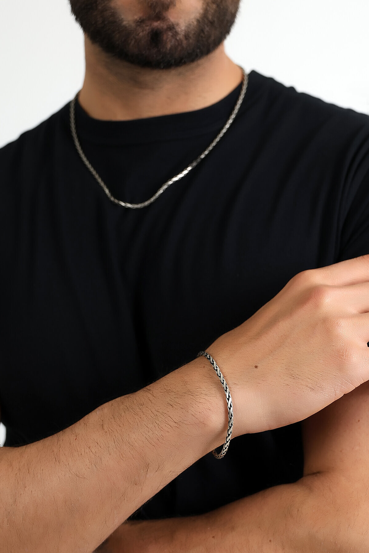 Gümüş İtalyan Sarma Erkek Bileklik