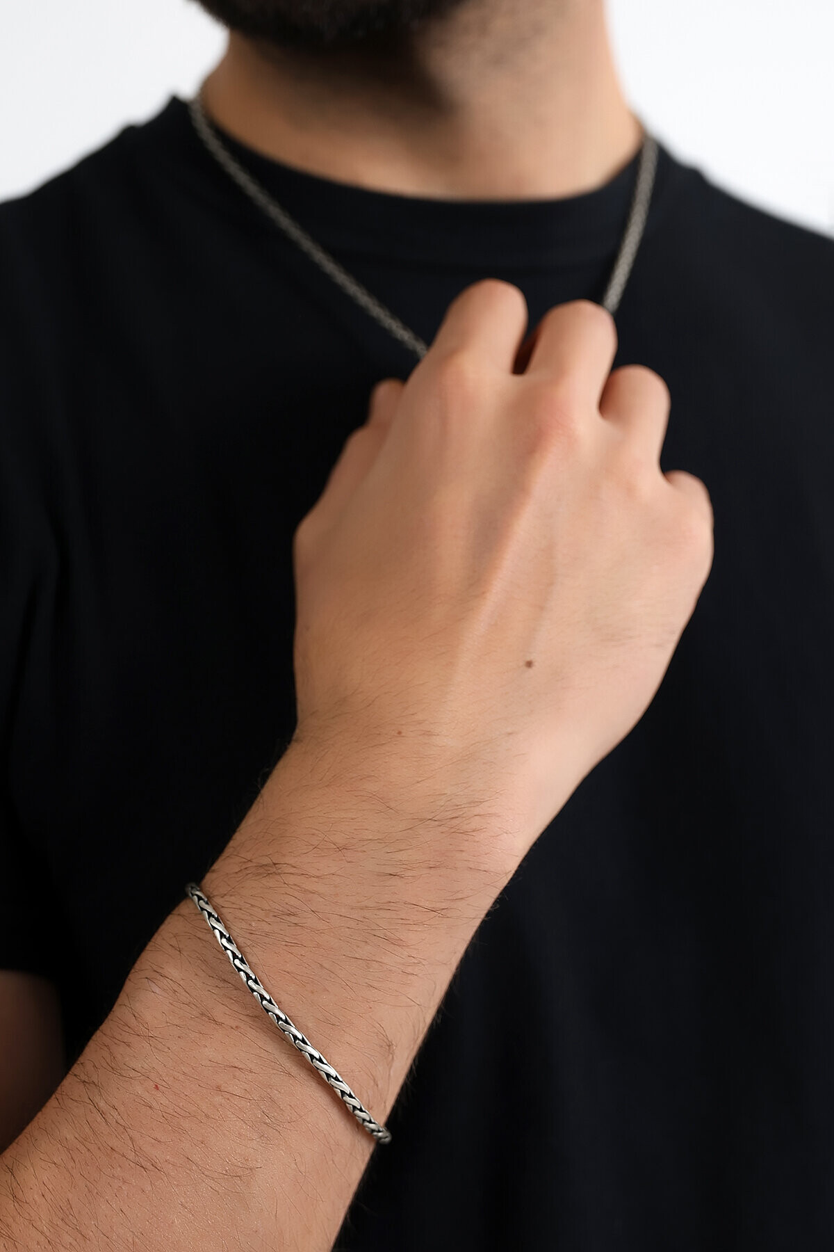 Gümüş İtalyan Sarma Erkek Bileklik