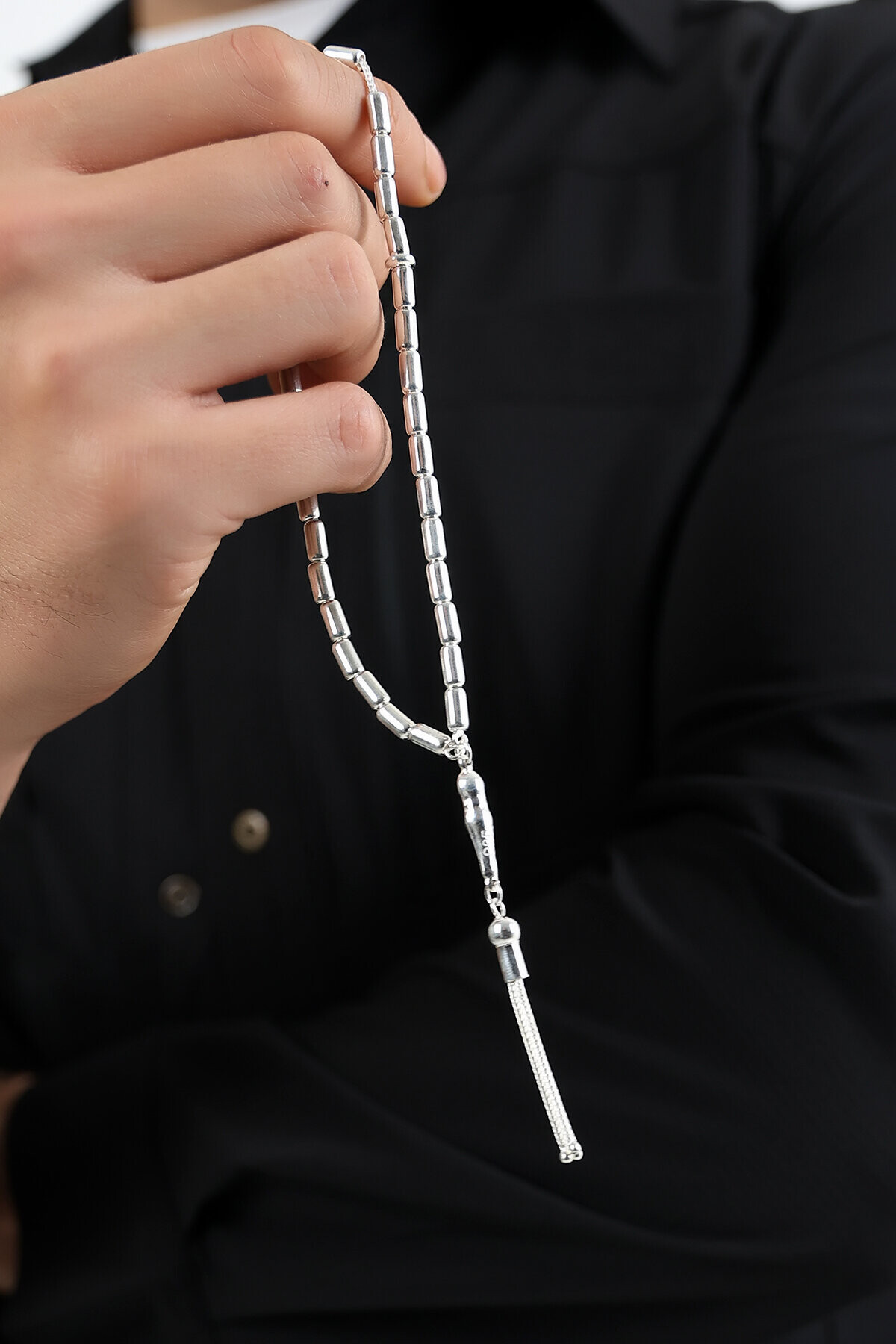 Gümüş Kapsül Kesim Tesbih 