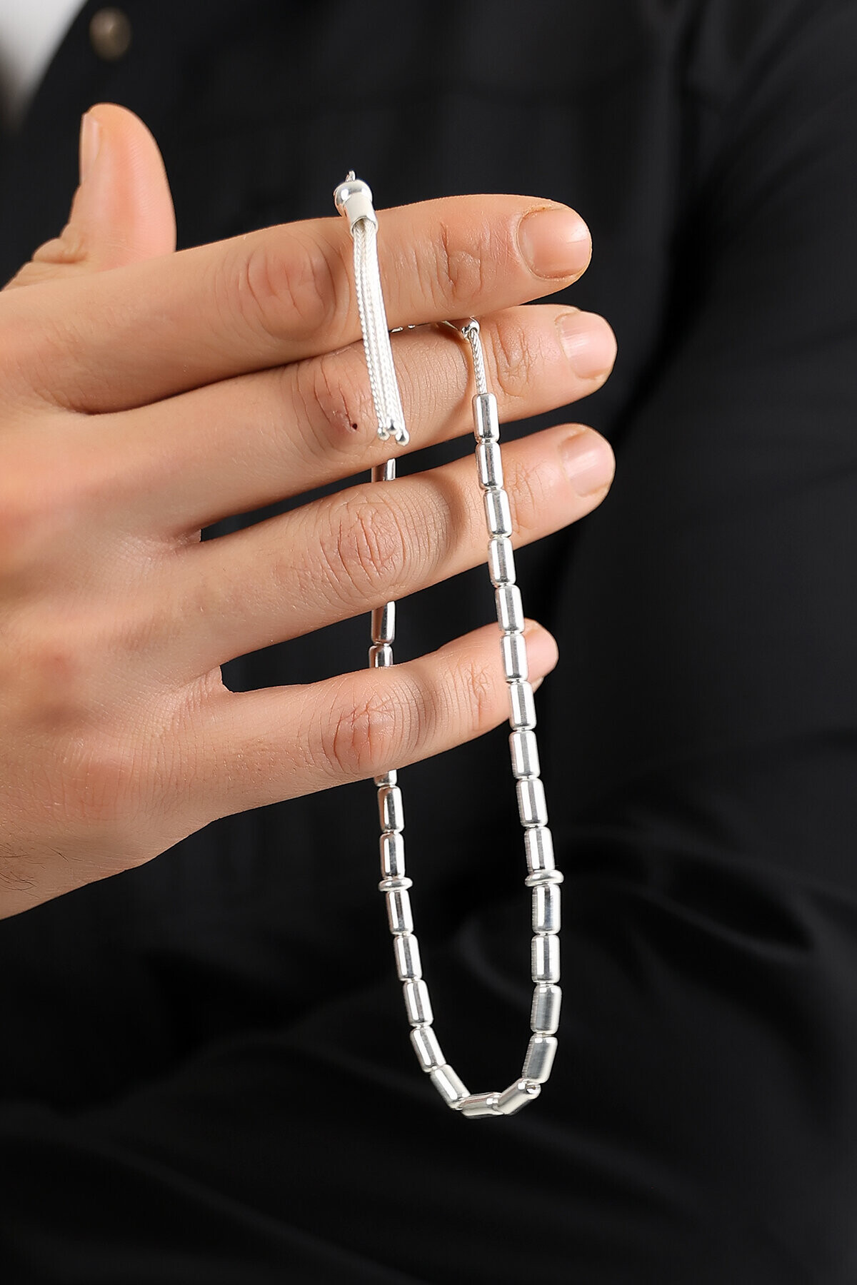 Gümüş Kapsül Kesim Tesbih 