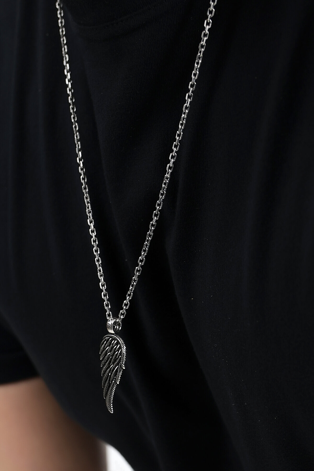 Gümüş Kuş Kanadı Erkek Kolye Ucu