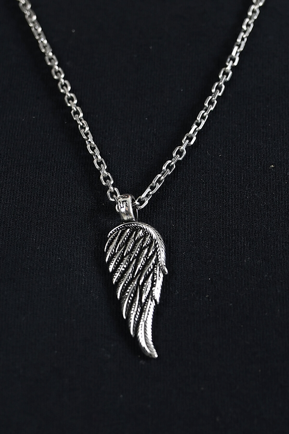 Gümüş Kuş Kanadı Erkek Kolye Ucu