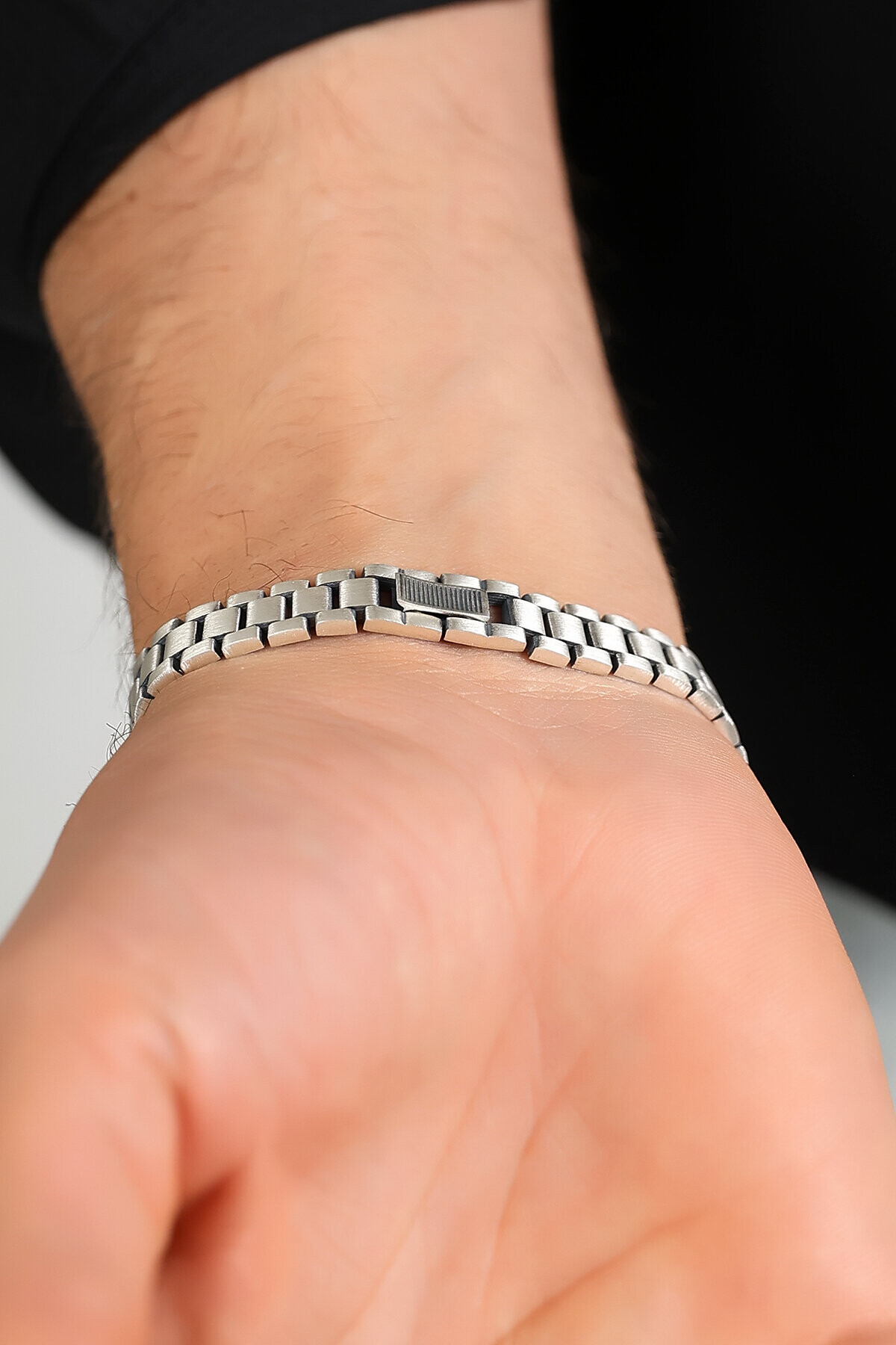 Gümüş Saat Zinciri Erkek Bileklik