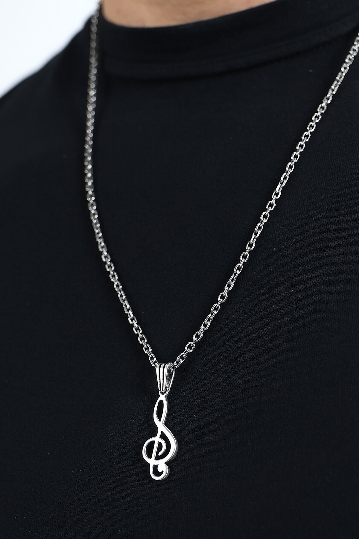 Gümüş Sol Anahtar Kolye Ucu 