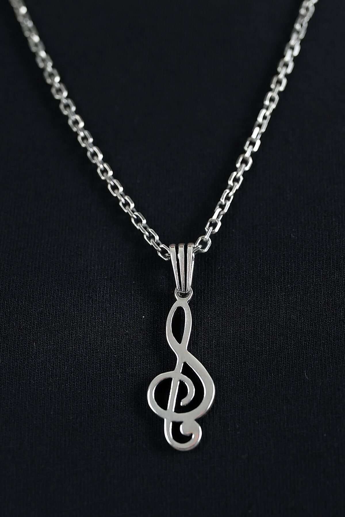 Gümüş Sol Anahtar Kolye Ucu 