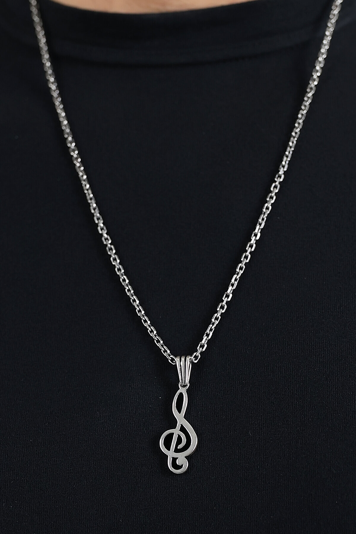 Gümüş Sol Anahtar Kolye Ucu 