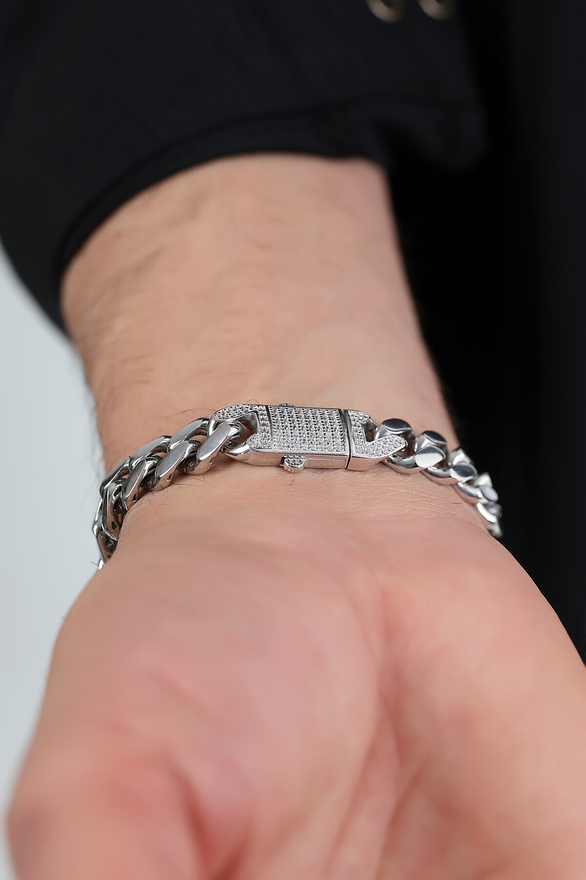 Gümüş Taş Tokalı Monaco Gurmet Unisex Bileklik