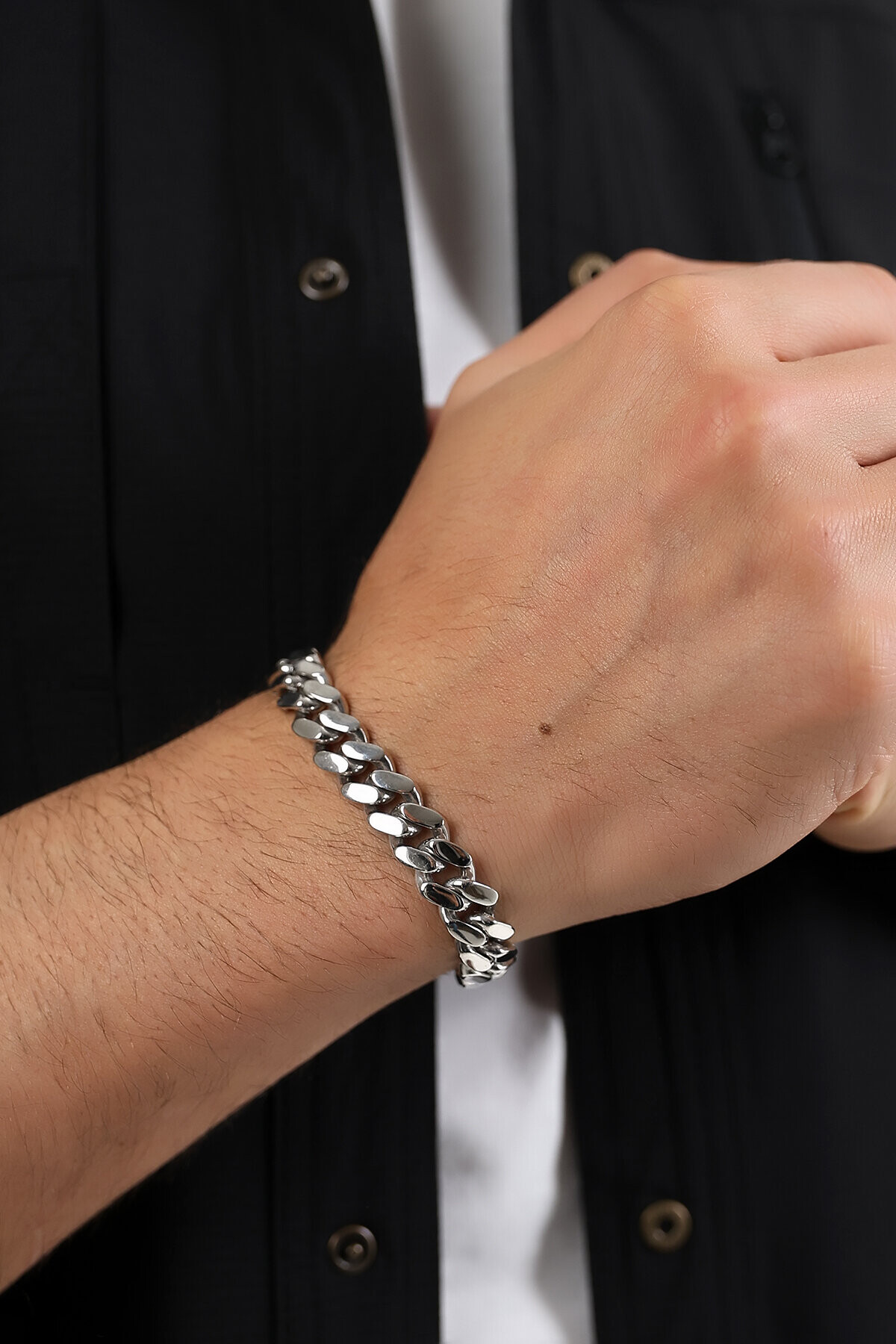 Gümüş Taş Tokalı Monaco Gurmet Unisex Bileklik