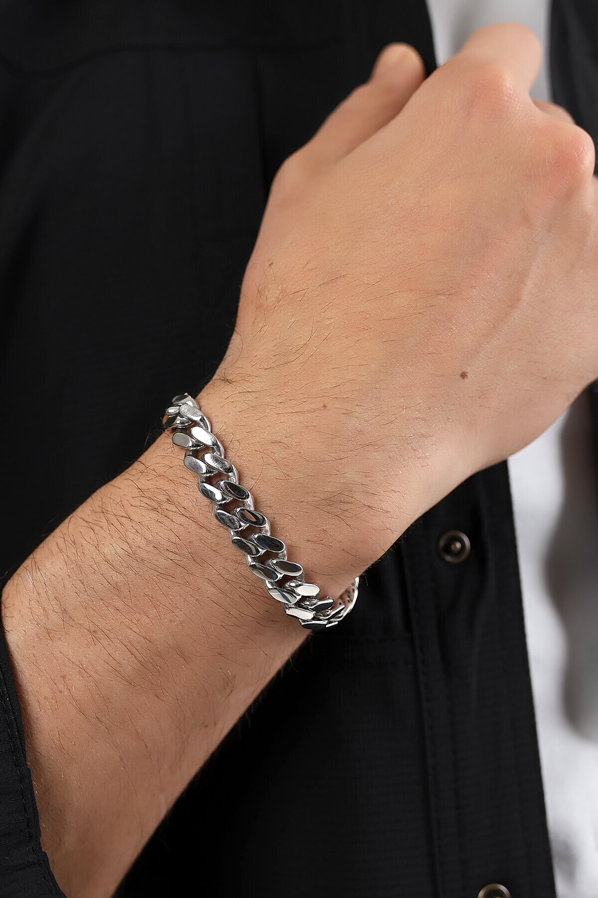 Gümüş Taş Tokalı Monaco Gurmet Unisex Bileklik