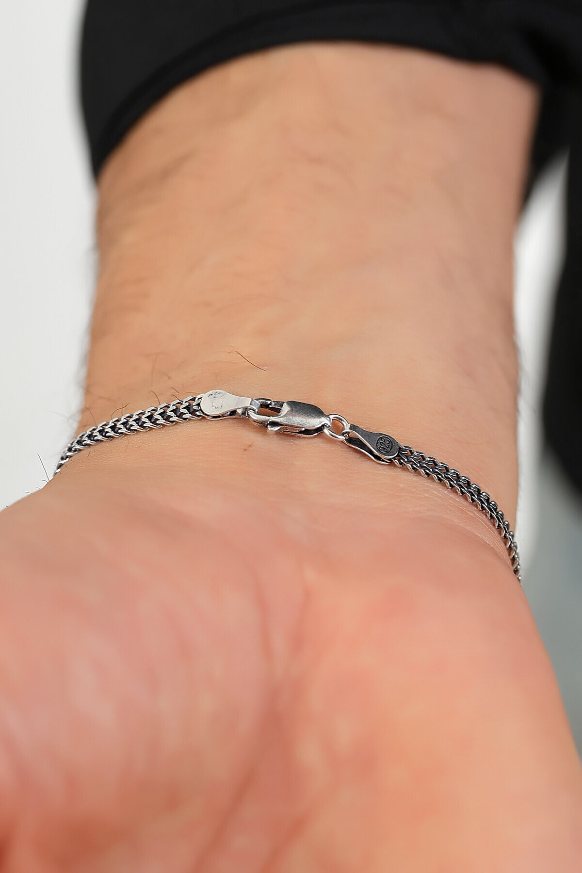 Gümüş Tilki Kuyruğu Erkek Bileklik