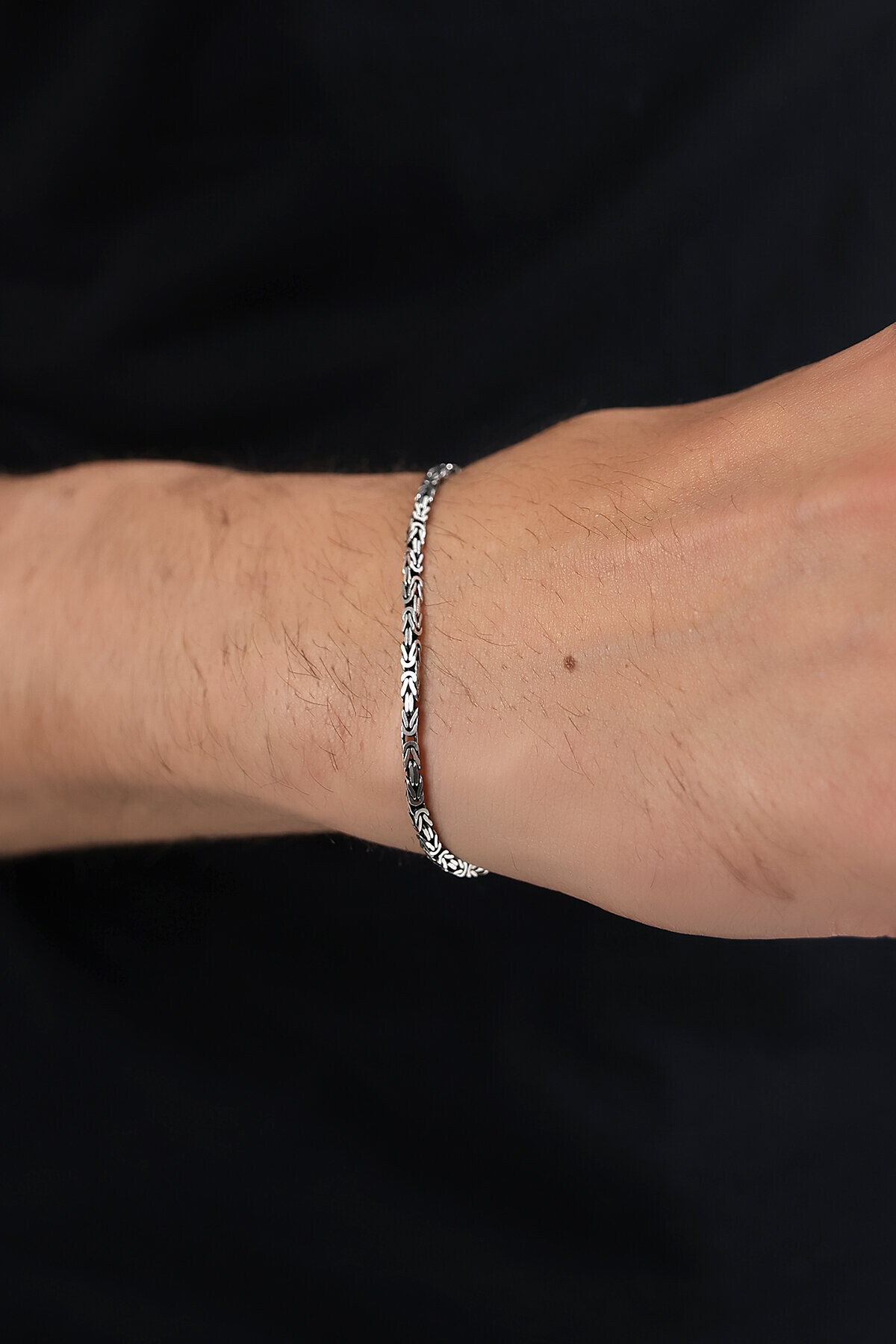 Gümüş Zarif Kral Erkek Bileklik