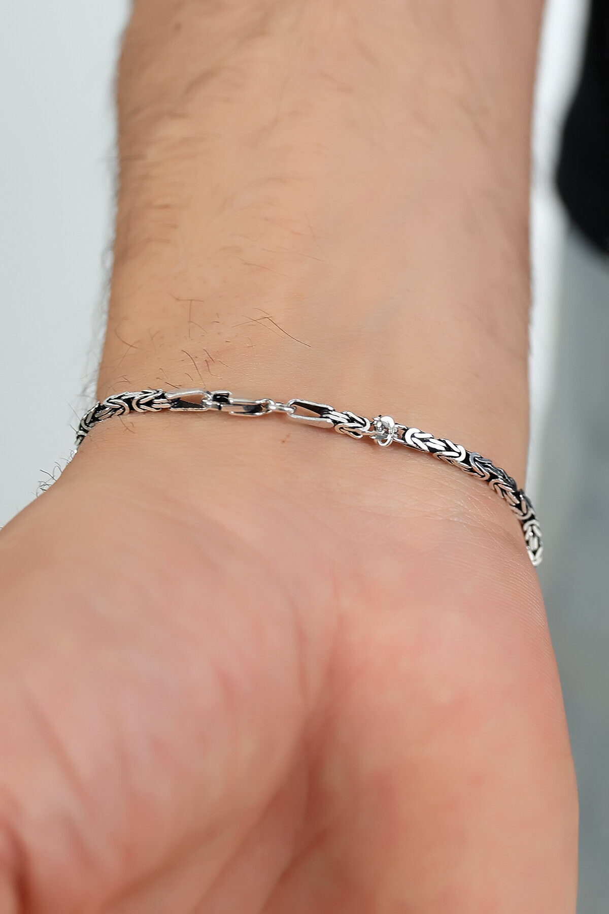 Gümüş Zarif Kral Erkek Bileklik