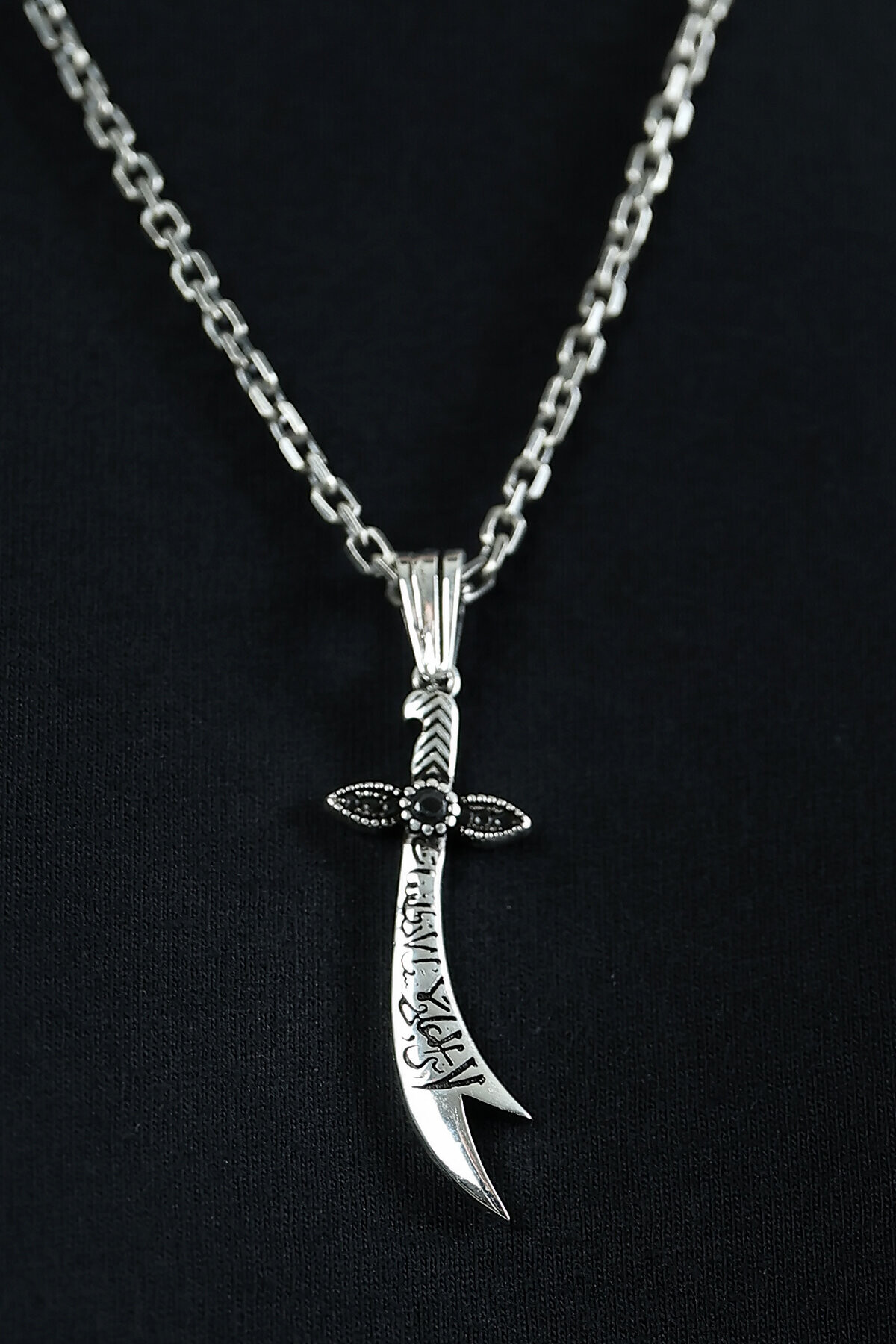 Gümüş Zülfikar Figürlü Kolye Ucu 