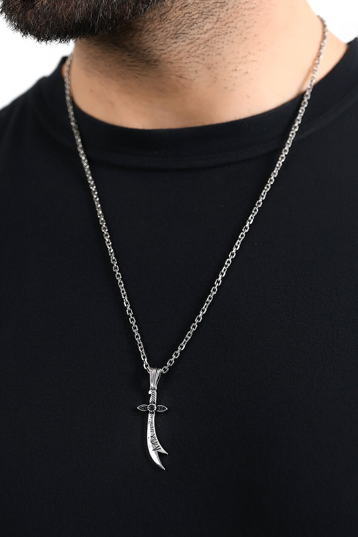 Gümüş Zülfikar Figürlü Kolye Ucu 