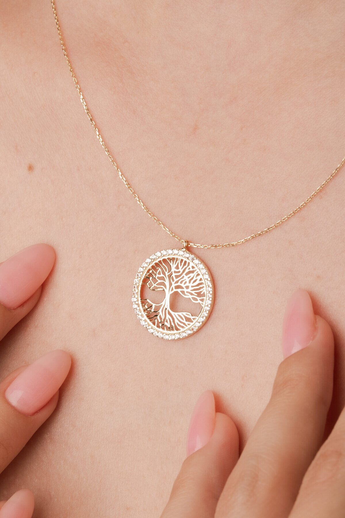 14 Ayar Altın Ağaç Kolye