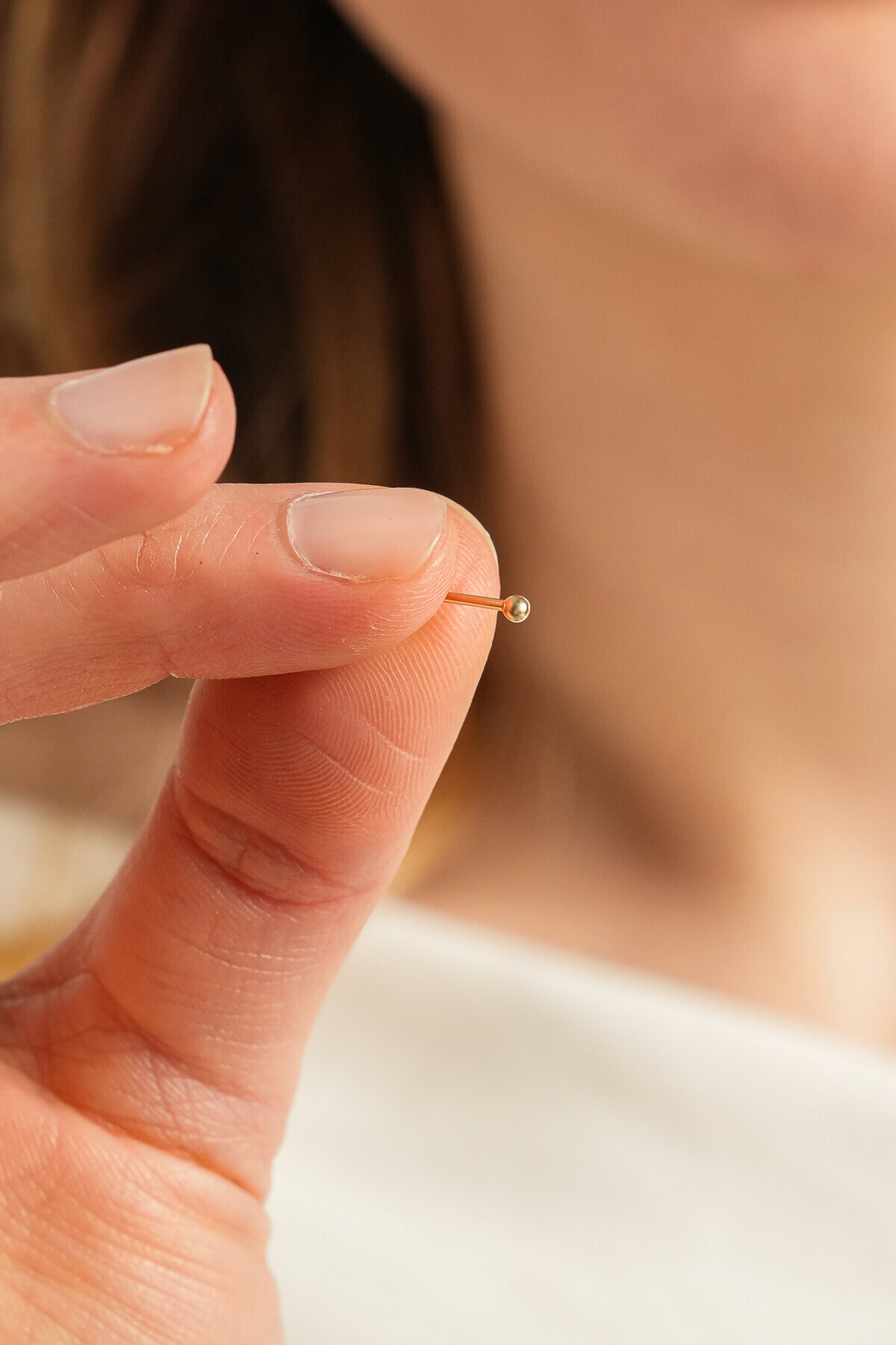 14 Ayar Altın Cilalı Top Küpe