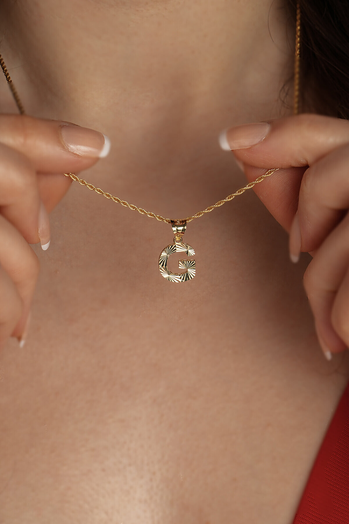 14 Ayar Altın G Harfi Kolye Ucu