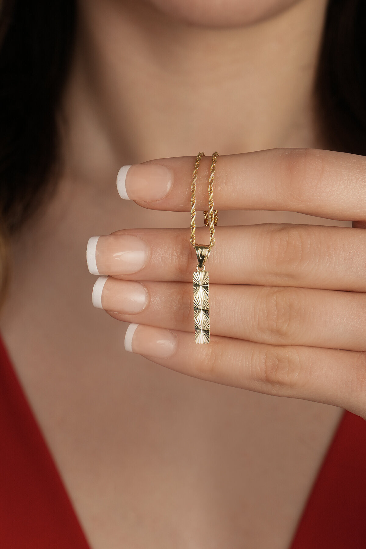 14 Ayar Altın I Harfi Kolye Ucu