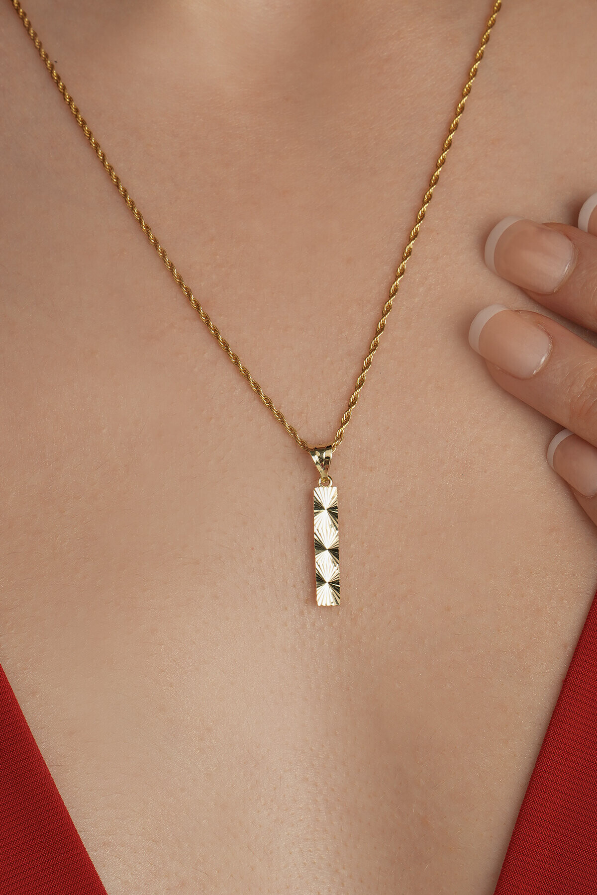 14 Ayar Altın I Harfi Kolye Ucu