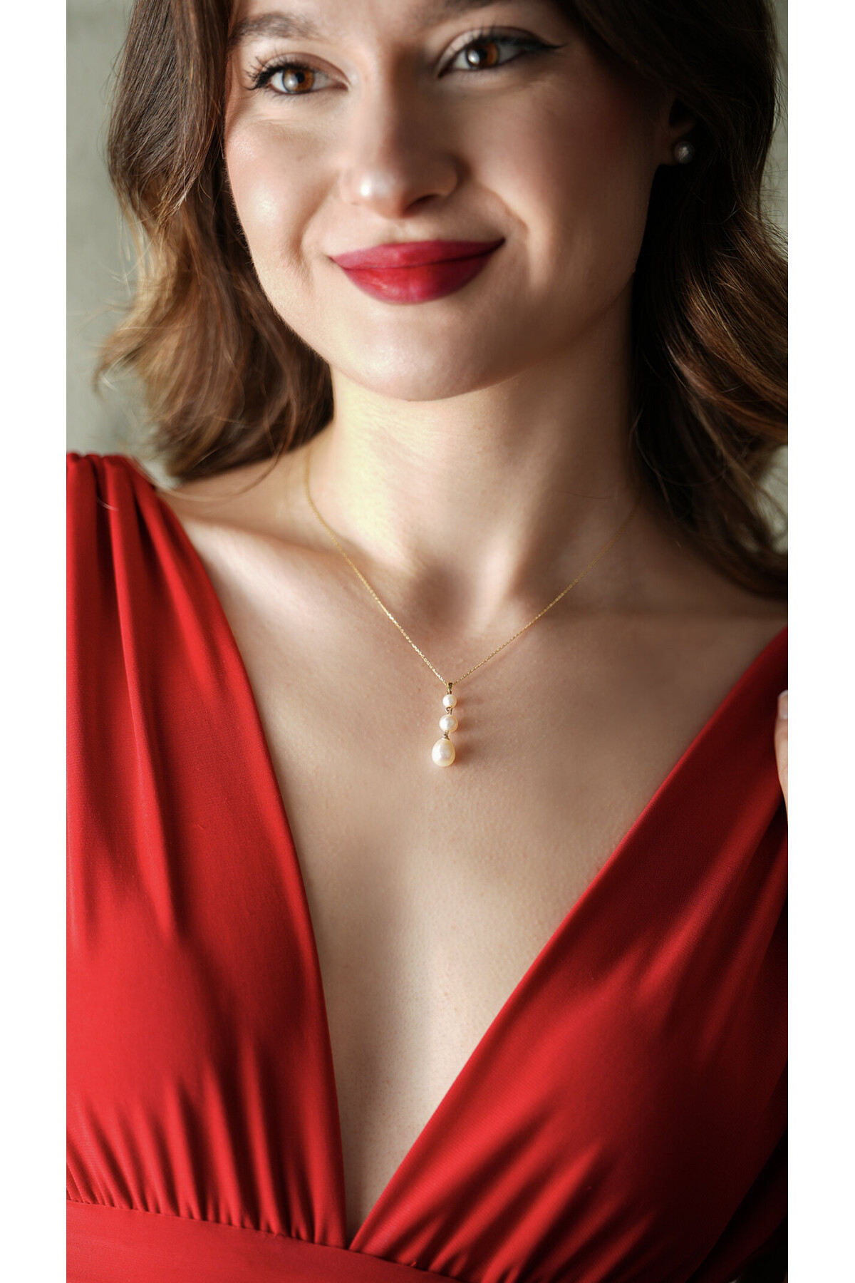 14 Ayar Altın İnci Kolye